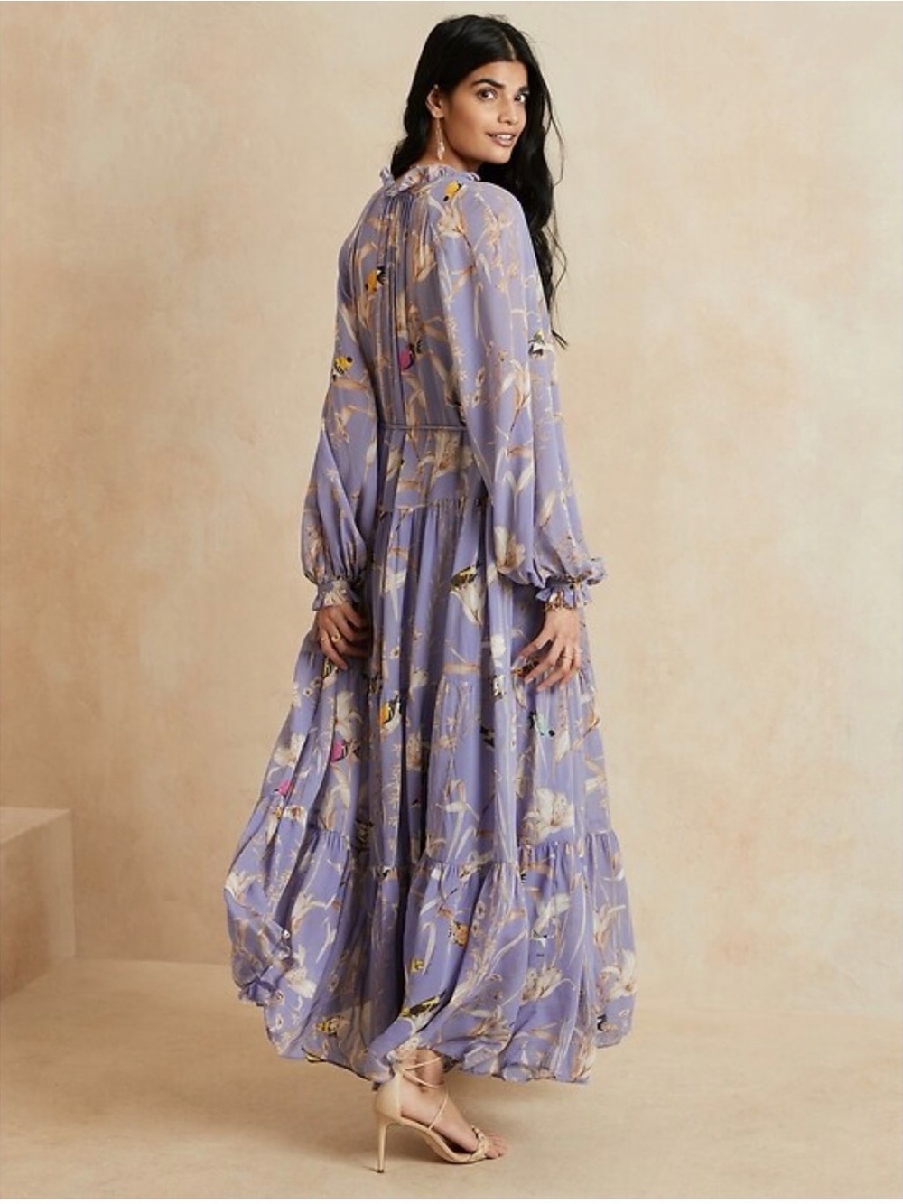 BNWT Lavender Floral Tiered Maxi Dress - Women - Picture 3 of 9